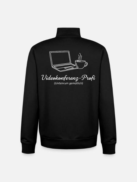 Video Conferencing Professional Home Office Design - Unisex Organic Zip Sweatshirt by Stanley/Stella - black