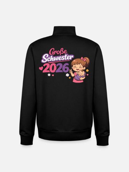 Big Sister 2026 Only Child End - Unisex Organic Zip Sweatshirt by Stanley/Stella - black