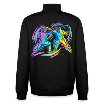 Fencing duel - Unisex Organic Zip Sweatshirt by Stanley/Stella - black - Back - AI Model Male 185 light (185cm)