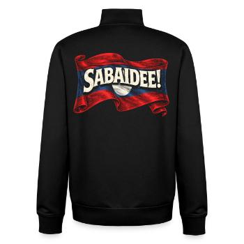 Sabaidée racine laotienne du Laos ! - Sweat zippé unisexe en coton bio Stanley/Stella - noir - Dos - AI Model Male 185 light (185cm)
