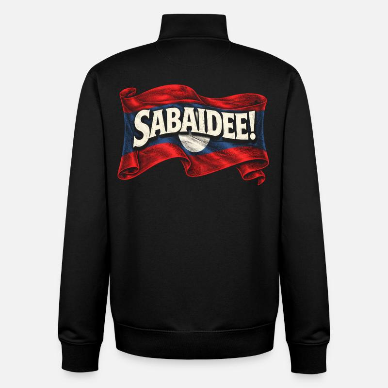 Laos Laotian Root Sabaidee! - Unisex Organic Zip Sweatshirt by Stanley/Stella - black