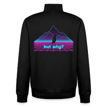 Vaporwave Penguin - Sweat zippé unisexe en coton bio Stanley/Stella - noir - Dos - AI Model Male 185 light (185cm)
