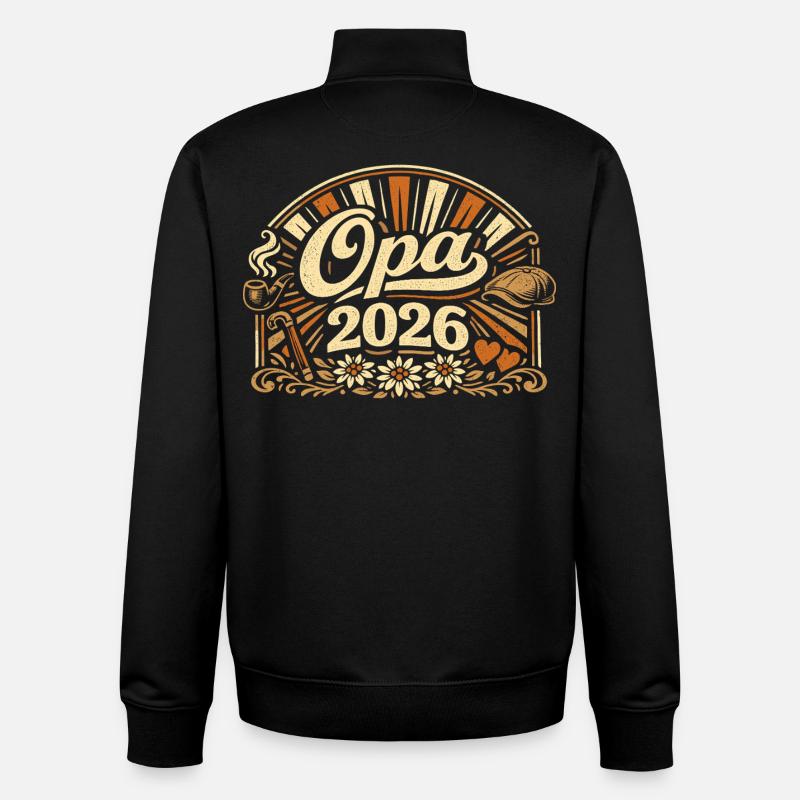 Opa 2026 Loading Geschenk  - Unisex Organic Zip Sweatshirt von Stanley/Stella - Schwarz