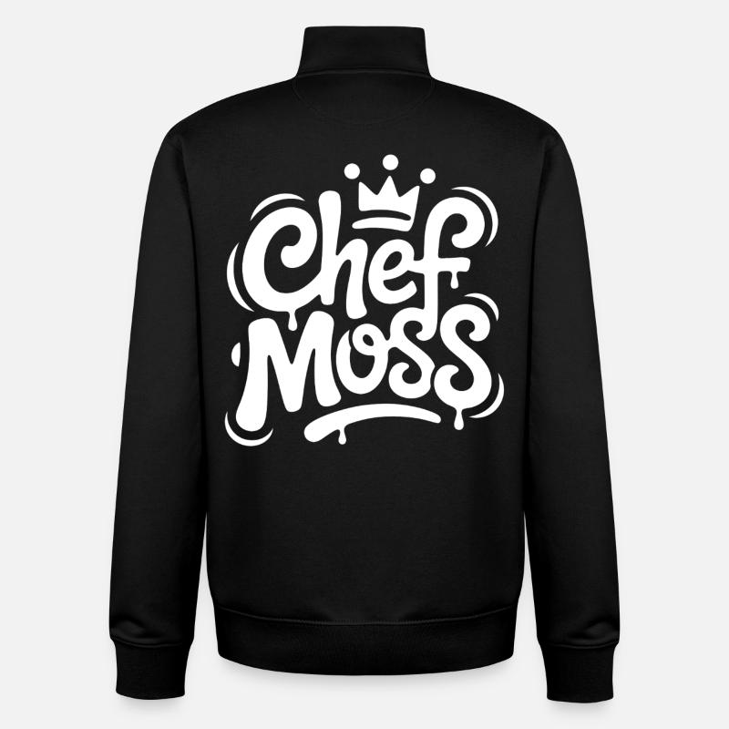 Couronne de graffiti Chef Moss - Sweat zippé unisexe en coton bio Stanley/Stella - noir