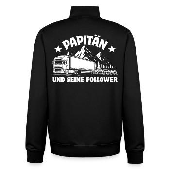 Papitän et ses partisans - Camion - Embouteillage - Sweat zippé unisexe en coton bio Stanley/Stella - noir - Dos - AI Model Male 185 light (185cm)