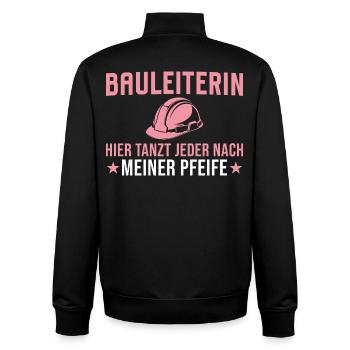Chef de chantier - Tout le monde danse à mon rythme ici - Sweat zippé unisexe en coton bio Stanley/Stella - noir - Dos - AI Model Male 185 light (185cm)