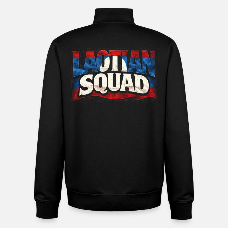 Laos Laotian Root Laotian Squad - Unisex Organic Zip Sweatshirt by Stanley/Stella - black