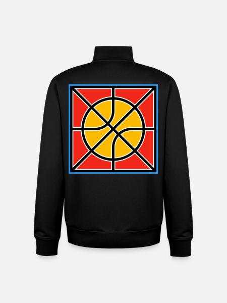 Retro-Basketball-Emblem - Unisex Organic Zip Sweatshirt von Stanley/Stella - Schwarz