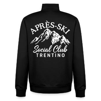 Après Ski Social Club Trentino - Sweat zippé unisexe en coton bio Stanley/Stella - noir - Dos - AI Model Male 185 light (185cm)