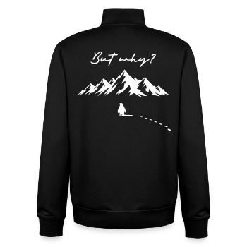 Pinguin Meme But why? Schneespur Eisberg Antarktis - Unisex Organic Zip Sweatshirt von Stanley/Stella - Schwarz - Hinten - AI Model Male 185 light (185cm)