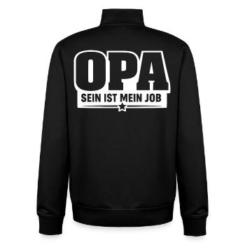 Opa Logo Sein Ist Mein Job - Unisex Organic Zip Sweatshirt von Stanley/Stella - Schwarz - Hinten - AI Model Male 185 light (185cm)