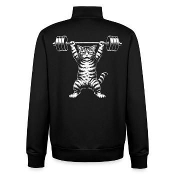 Weightlifters, Fitness, Weight Training, Bodybuilders - Unisex Organic Zip Sweatshirt by Stanley/Stella - black - Back - AI Model Male 185 light (185cm)