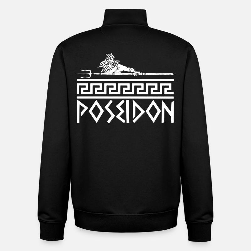 Griechischer Meeresgott (Weiß) - Unisex Organic Zip Sweatshirt von Stanley/Stella - Schwarz