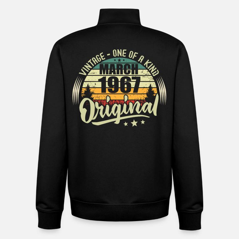 Légende Vivante Depuis Mars 1967 - Sweat zippé unisexe en coton bio Stanley/Stella - noir