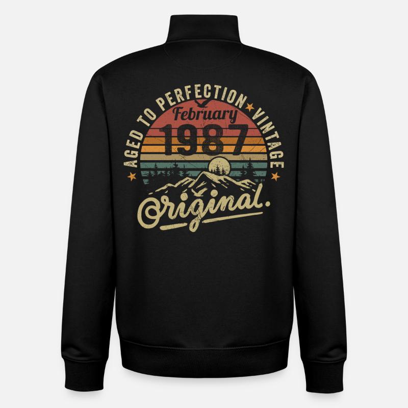 Février 1987 - Sweat zippé unisexe en coton bio Stanley/Stella - noir