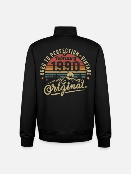 Février 1990 - Sweat zippé unisexe en coton bio Stanley/Stella - noir