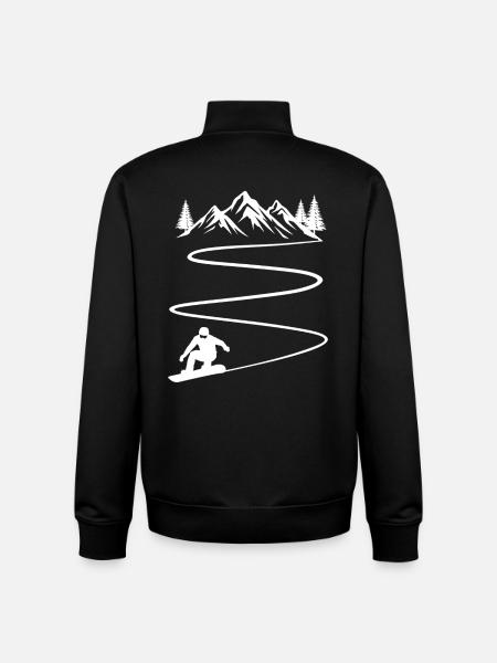 Snowboard and Mountain Snowboarding - Unisex Organic Zip Sweatshirt by Stanley/Stella - black