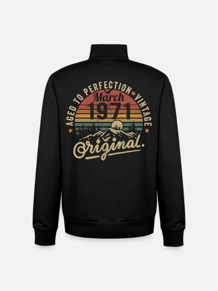Mars 1971 - Sweat zippé unisexe en coton bio Stanley/Stella - noir