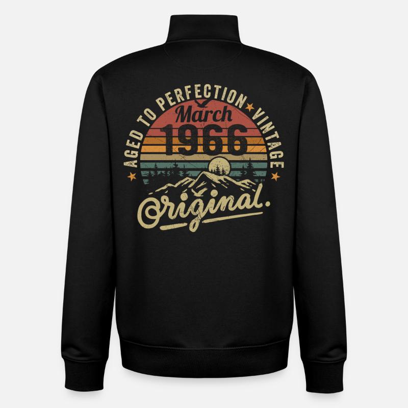 Mars 1966 - Sweat zippé unisexe en coton bio Stanley/Stella - noir