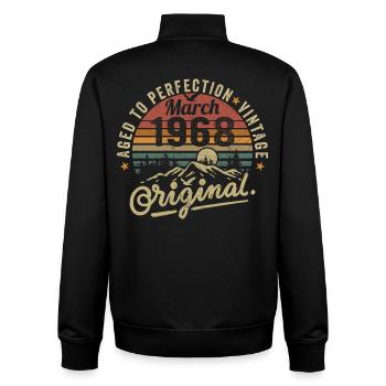 März 1968 - Unisex Organic Zip Sweatshirt von Stanley/Stella - Schwarz - Hinten - AI Model Male 185 light (185cm)