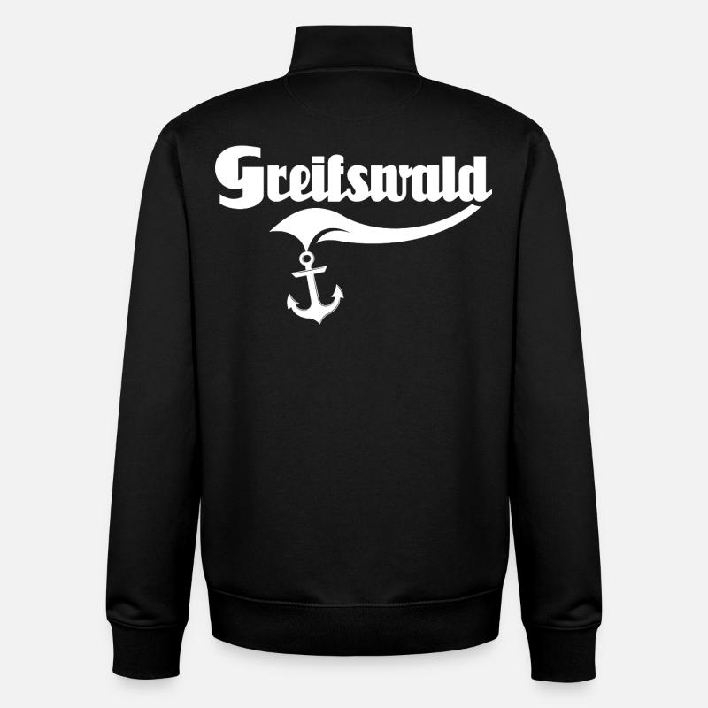 Dictons de Greifswald - Sweat zippé unisexe en coton bio Stanley/Stella - noir