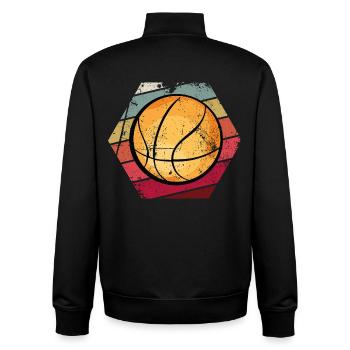 Basket-ball vintage - Sweat zippé unisexe en coton bio Stanley/Stella - noir - Dos - AI Model Male 185 light (185cm)
