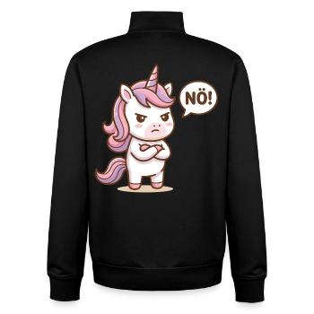 Cute Unicorn Nope Funny Saying - Unisex Organic Zip Sweatshirt by Stanley/Stella - black - Back - AI Model Male 185 light (185cm)