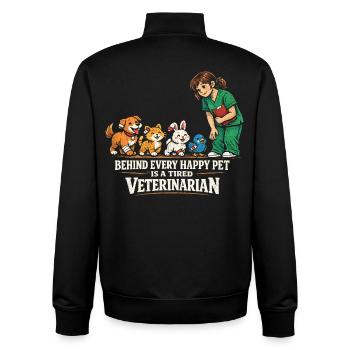 Tierarzt Tiermediziner - Unisex Organic Zip Sweatshirt von Stanley/Stella - Schwarz - Hinten - AI Model Male 185 light (185cm)