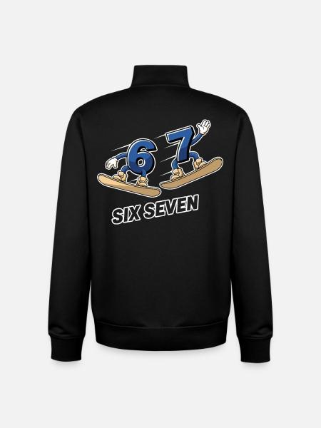 6 7 Six Seven Snowboard Meme - Sweat zippé unisexe en coton bio Stanley/Stella - noir