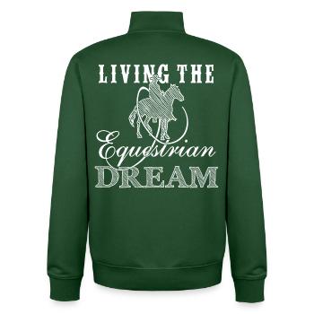 Living the equestrian dream - Western Edition - Unisex Organic Zip Sweatshirt von Stanley/Stella - Flaschengrün - Hinten - AI Model Male 185 dark (185cm)