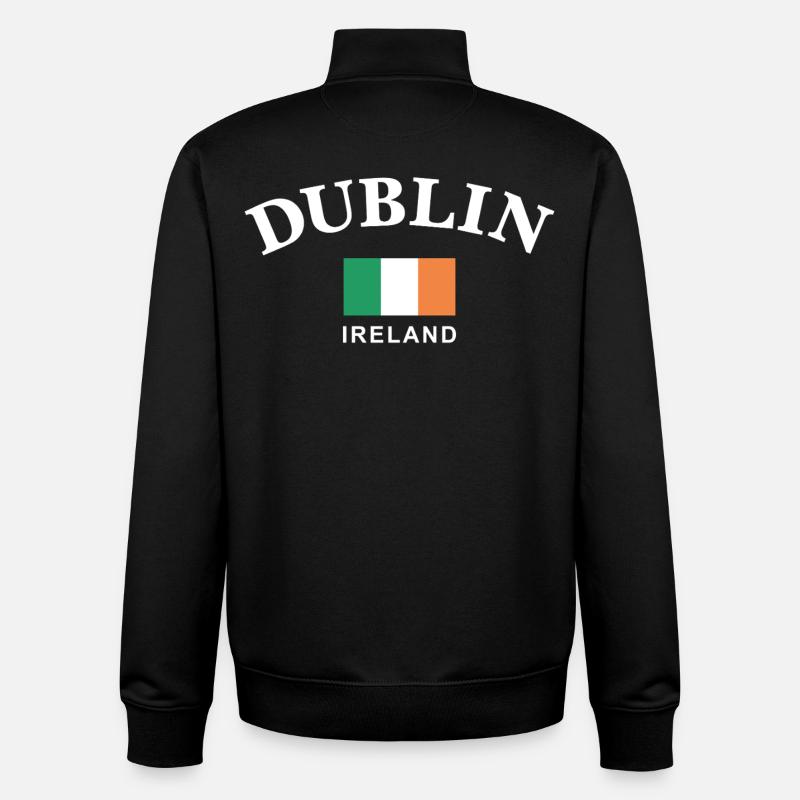Dublin, Ireland - Unisex Organic Zip Sweatshirt by Stanley/Stella - black
