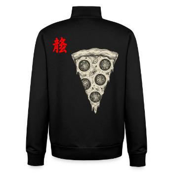 Pizza Asian - Unisex Organic Zip Sweatshirt by Stanley/Stella - black - Back - AI Model Male 185 light (185cm)