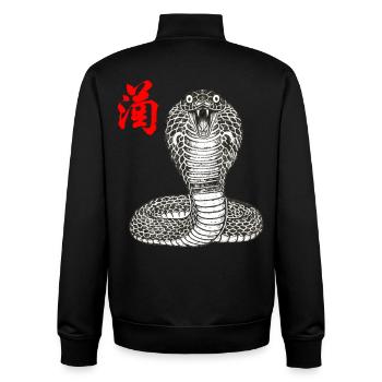 Cobra Asian - Sweat zippé unisexe en coton bio Stanley/Stella - noir - Dos - AI Model Male 185 light (185cm)