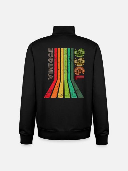 Millésime 1966 - Sweat zippé unisexe en coton bio Stanley/Stella - noir