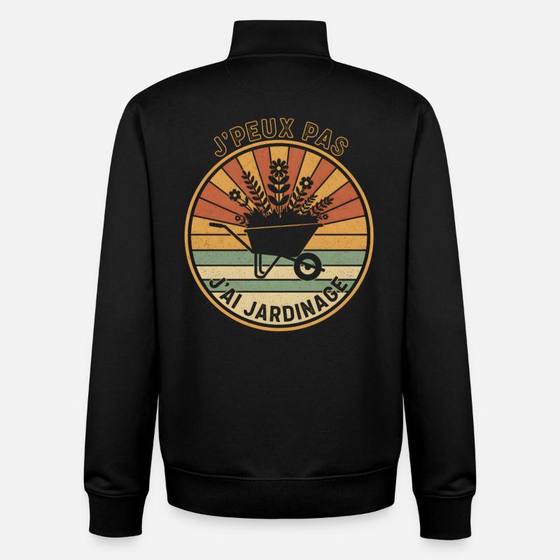 J'peux pas j'ai jardinage - Sweat zippé unisexe en coton bio Stanley/Stella - noir