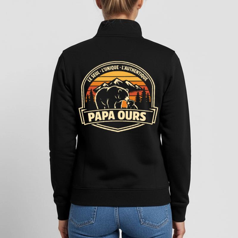Papa Bear Das einzige einzigartige authentische Geschenk Unisex Organic Zip Sweatshirt von Stanley/Stella
