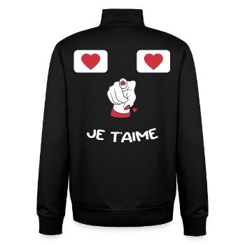 Humor Message Love Valentine's Day - Unisex Organic Zip Sweatshirt by Stanley/Stella - black - Back - AI Model Male 185 light (185cm)