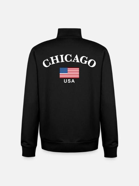Chicago, USA - Unisex Organic Zip Sweatshirt by Stanley/Stella - black