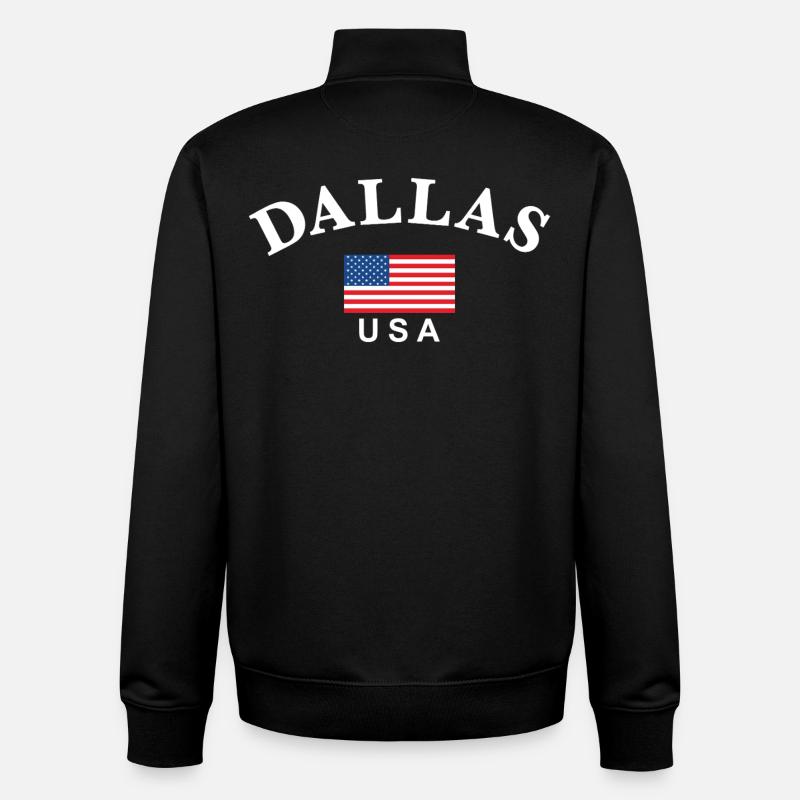 Dallas, États-Unis - Sweat zippé unisexe en coton bio Stanley/Stella - noir