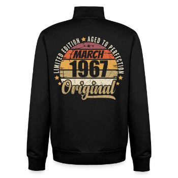 59. Anniversary 59 Years Limited Edition March 1967 - Unisex Organic Zip Sweatshirt by Stanley/Stella - black - Back - AI Model Male 185 light (185cm)