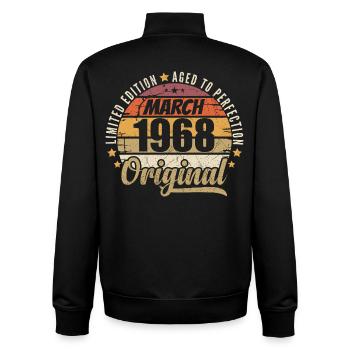 58. Anniversary 58 Years Limited Edition March 1968 - Unisex Organic Zip Sweatshirt by Stanley/Stella - black - Back - AI Model Male 185 light (185cm)