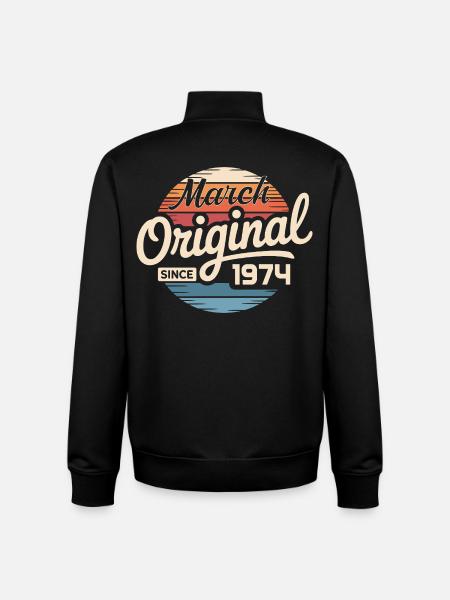 Legendary since march 1974 - Unisex Organic Zip Sweatshirt by Stanley/Stella - black