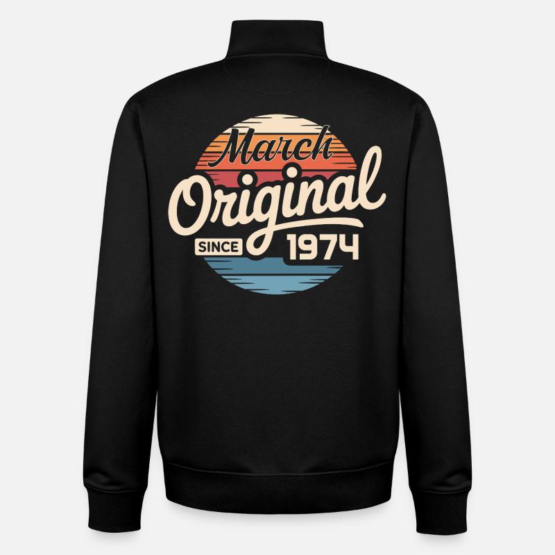 Legendary since march 1974 - Unisex Organic Zip Sweatshirt by Stanley/Stella - black