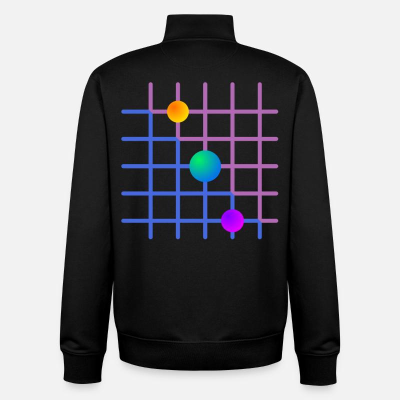 Gradient Grid with Paint Balls - Unisex Organic Zip Sweatshirt by Stanley/Stella - black