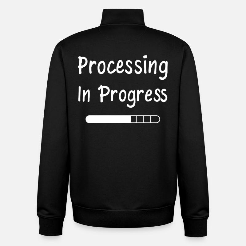 Processing In Progress Ladebalken Statement - Unisex Organic Zip Sweatshirt von Stanley/Stella - Schwarz