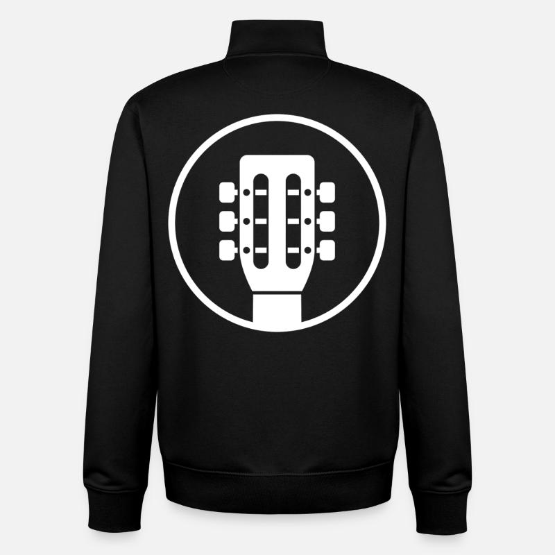 Guitar Headstock Emblem - Unisex Organic Zip Sweatshirt by Stanley/Stella - black