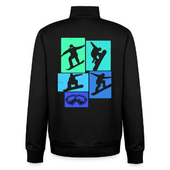 Snowboarden Retro Snowboard Snowboarding Snowboard - Unisex Organic Zip Sweatshirt von Stanley/Stella - Schwarz - Hinten - AI Model Male 185 light (185cm)