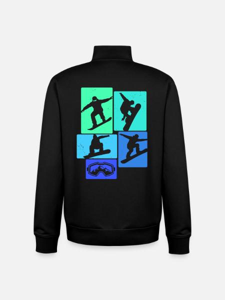 Snowboarden Retro Snowboard Snowboarding Snowboard - Unisex Organic Zip Sweatshirt by Stanley/Stella - black