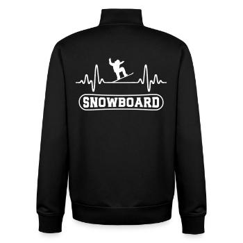 Snowboarden herzschlag Snowboard Snowboarder - Unisex Organic Zip Sweatshirt von Stanley/Stella - Schwarz - Hinten - AI Model Male 185 light (185cm)