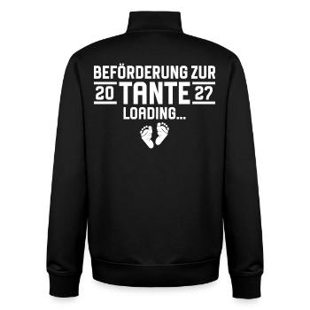 Beförderung zur Tante 2027 loading - Unisex Organic Zip Sweatshirt von Stanley/Stella - Schwarz - Hinten - AI Model Male 185 light (185cm)